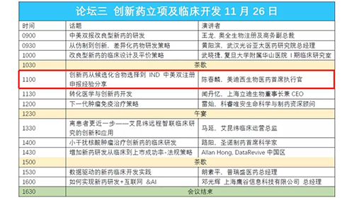 演讲题目：创新药从候选化合物选择到IND中美双注册申报经验分享 